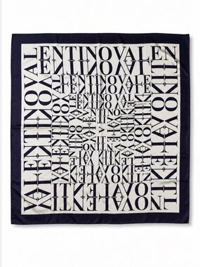Valentino Signature Print Silk Square Scarf NWT